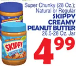 Bravo Supermarkets SKIPPY CREAMY PEANUT BUTTER, 26.5-28 Oz. Jar offer