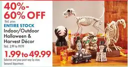 Boscov's ENTIRE STOCK Indoor/Outdoor Halloween & Harvest Décor offer