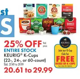 Boscov's ENTIRE STOCK KEURIG K-Cups offer