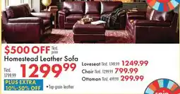 Boscov's Homestead Leather Sofa offer