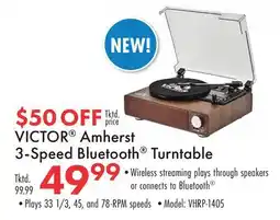 Boscov's VICTOR Amherst Amherst 3-Speed Bluetooth Turntable offer