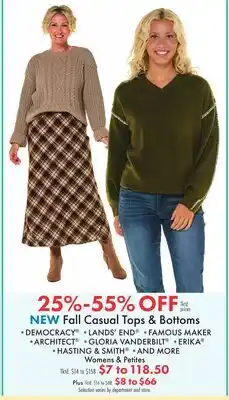 Boscov's Fall Casual Tops & Bottoms offer