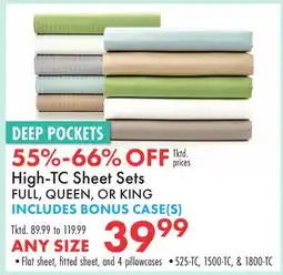 Boscov's High-TC Sheet Sets offer