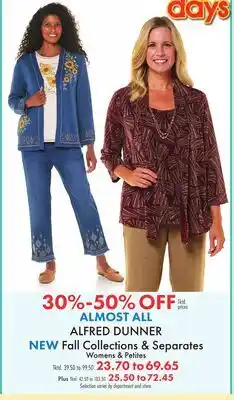 Boscov's ALMOST ALL ALFRED DUNNER NEW Fall Collections & Separates offer
