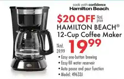 Boscov's HAMILTON BEACH 12-Cup Coffee Maker offer