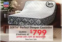 Boscov's SERTA QUEEN Perfect Sleeper Cascades offer