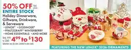 Boscov's Holiday Dinnerware, Giftware, Drinkware, & Serveware offer