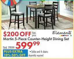 Boscov's Martin 5-Piece Counter-Height Dining Set offer