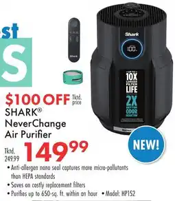 Boscov's SHARK NeverChange Air Purifier offer