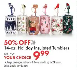 Boscov's 14-oz. Holiday Insulated Tumblers offer