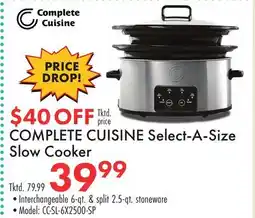 Boscov's COMPLETE CUISINE Select-A-Size Slow Cooker offer