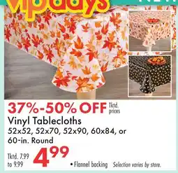 Boscov's Vinyl Tablecloths offer