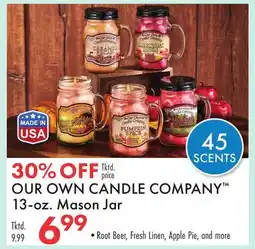 Boscov's OUR OWN CANDLE COMPANY 13-oz. Mason Jar offer