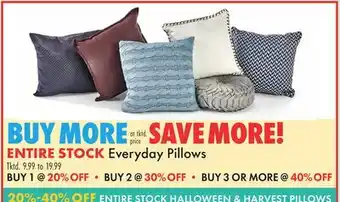 Boscov's ENTIRE STOCK Everyday Pillows offer