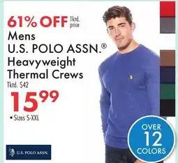Boscov's Mens U.S. POLO ASSN. Heavyweight Thermal Crews offer