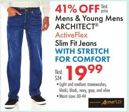 Boscov's Mens & Young Mens ARCHITECT ActiveFlex Slim Fit Jeans offer