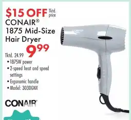Boscov's CONAIR 1875 Mid-Size Hair Dryer offer