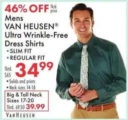 Boscov's Mens VAN HEUSEN Ultra Wrinkle-Free Dress Shirts offer