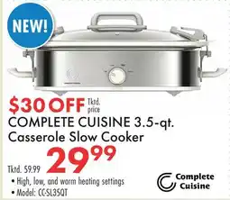 Boscov's COMPLETE CUISINE 3.5-qt. Casserole Slow Cooker offer