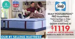 Boscov's SEALY POSTUREPEDIC PRO Assortment offer