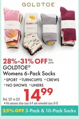 Boscov's GOLDTOE Women's 6-Pack Socks offer