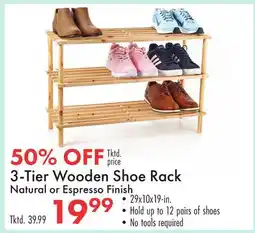 Boscov's 3-Tier Wooden Shoe Rack offer