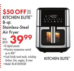 Boscov's KITCHEN ELITE 8-qt. Stainless-Steel Air Fryer offer