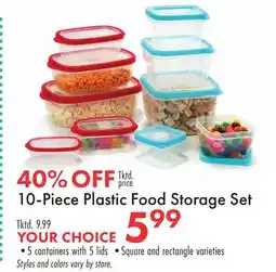 Boscov's 10-Piece Plastic Food Storage Set offer