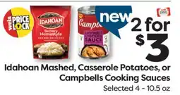 Weis Markets Idahoan Mashed, Casserole Potatoes, or Campbells Cooking Sauces offer
