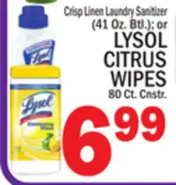 C Town LYSOL CITRUS WIPES offer