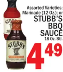 C Town STUBB'S BBQ SAUCE, 18 Oz. Btl offer