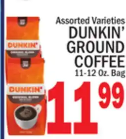 C Town DUNKIN' GROUND COFFEE offer