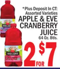 C Town APPLE & EVE CRANBERRY JUICE offer
