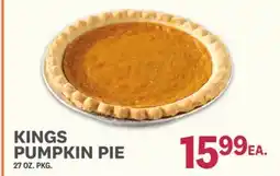 Kings Food Markets KINGS PUMPKIN PIE offer