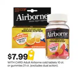 CVS Adult Airborne cold tablets 10 ct. or gummies 21 ct. (excludes dual action) offer