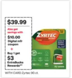 CVS Zyrtec 90 ct offer