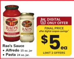 ACME Rao's Sauce Alfredo 15 oz. jar or Pasta 24 oz. jar offer