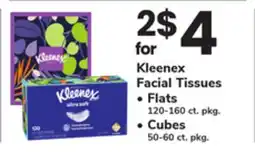ACME Kleenex Facial Tissues Flats 120-160 ct. pkg. Cubes 50-60 ct. pkg offer