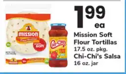 ACME Mission Soft Flour Tortillas 17.5 oz. pkg. Chi-Chi's Salsa 16 oz. jar offer