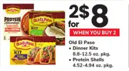 ACME Old El Paso, Dinner Kits 8.8-12.5 oz. pkg., Protein Shells 4.52-4.94 oz. pkg offer