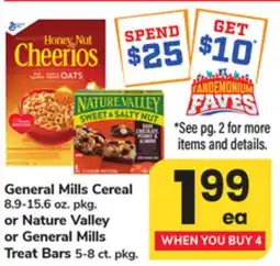 ACME General Mills Cereal 8.9-15.6 oz. pkg. or Nature Valley or General Mills Treat Bars 5-8 ct. pkg offer