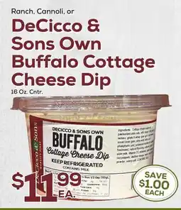 DeCicco & Sons DeCicco & Sons Own Buffalo Cottage Cheese Dip offer