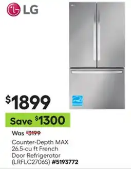 Lowe's Counter-Depth MAX 26.5-cu ft French Door Refrigerator offer