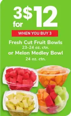 ACME Fresh Cut Fruit Bowls 23-24 oz. ctn. or Melon Medley Bowl 24 oz. ctn offer