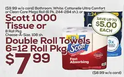 DeCicco & Sons Scott 1000 Tissue or Double Roll Towels Double Roll Towels 6=12 Roll Pkg offer