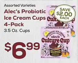 DeCicco & Sons Alec's Probiotic Ice Cream Cups 4-Pack offer