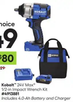 Lowe's 24V Max* 1/2-in Impact Wrench Kit offer