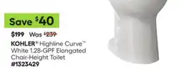 Lowe's Highline Curve White 1.28-GPF Elongated Chair-Height Toilet offer