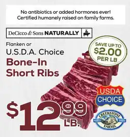 DeCicco & Sons Bone-In Short Ribs offer