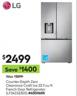 Lowe's Counter-Depth Zero Clearance Craft Ice 23.7-cu ft French Door Refrigerator offer